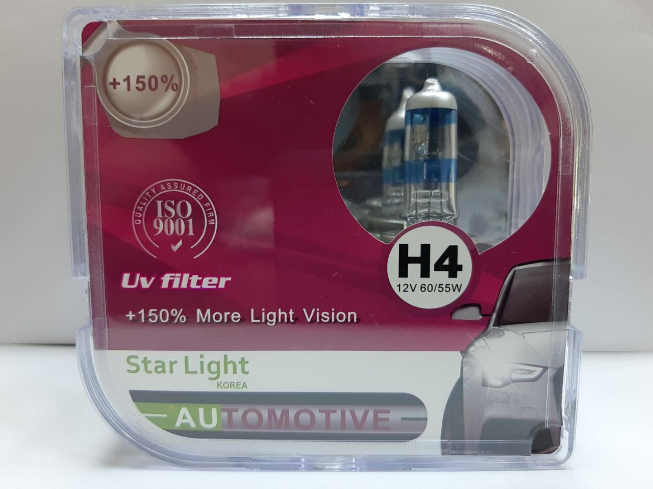 لامپ فابریک H4(55w+150%) افزایش نور استار لایت ۲ عددی